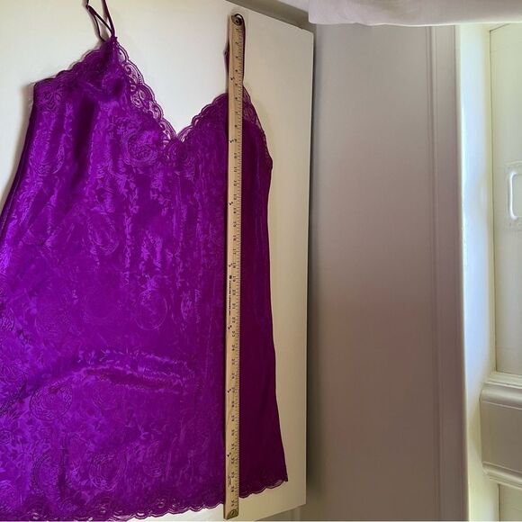 Victoria’s Secret Gold Label Slip Dress Vintage Size Large Fuchsia Pink - Picture 9 of 9